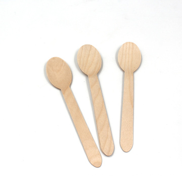 Eco friendly wooden birch tea coffee spoon with custom engraved logo